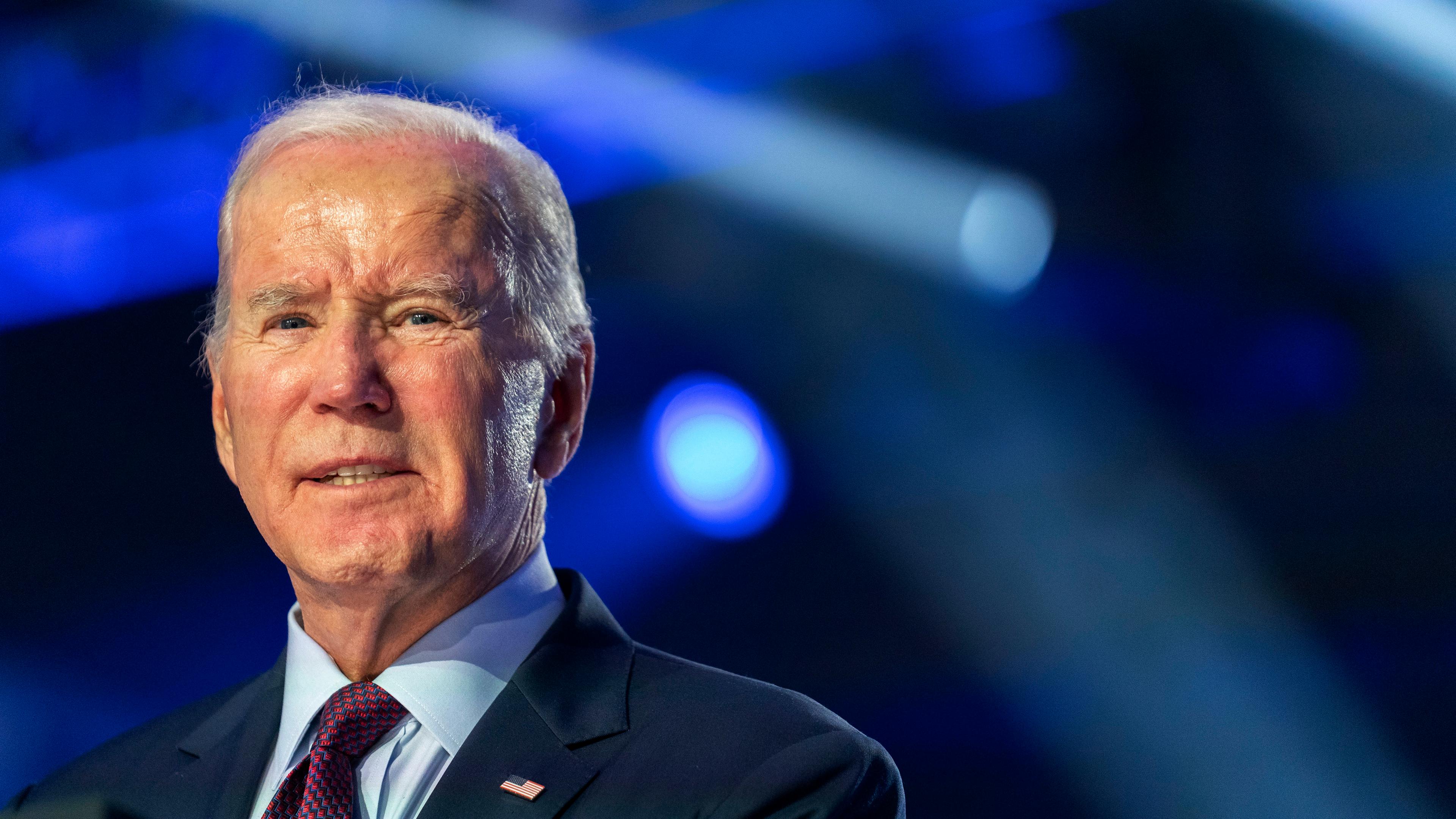 Joe Biden, Präsident der USA, spricht bei einer Wahlkampfveranstaltung in North Las Vegas.