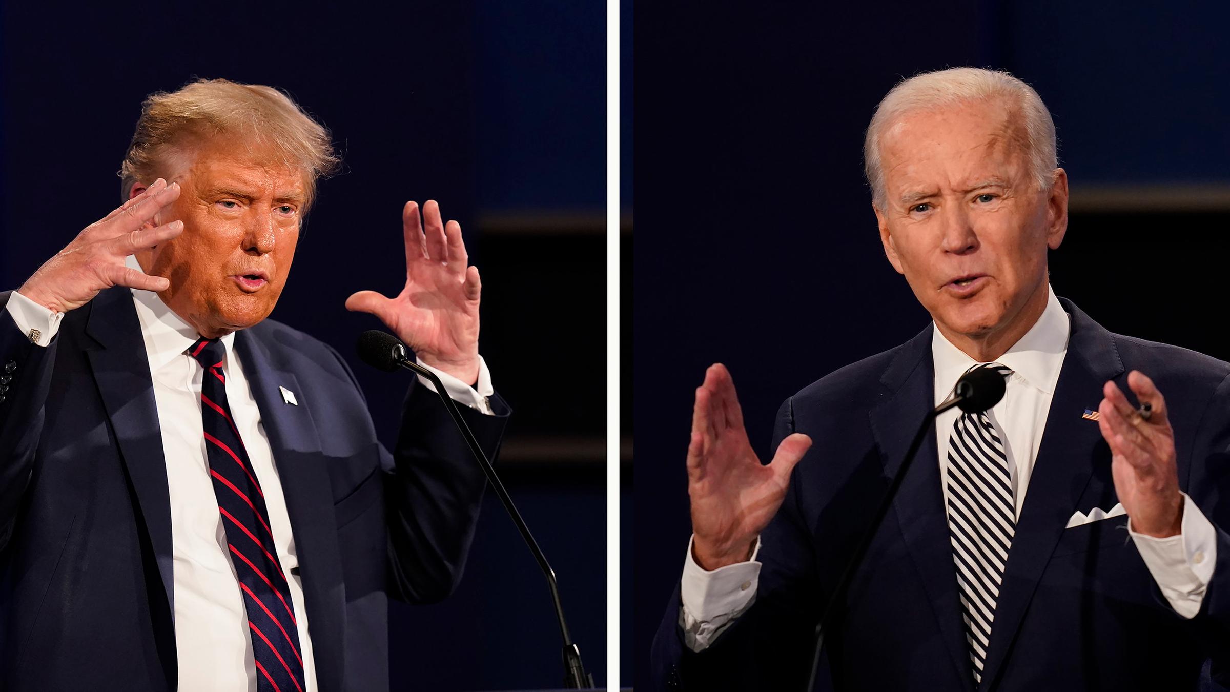 Donald Trump und Joe Biden bei der ersten Präsidentschaftsdebatte am 29. September 2020. 