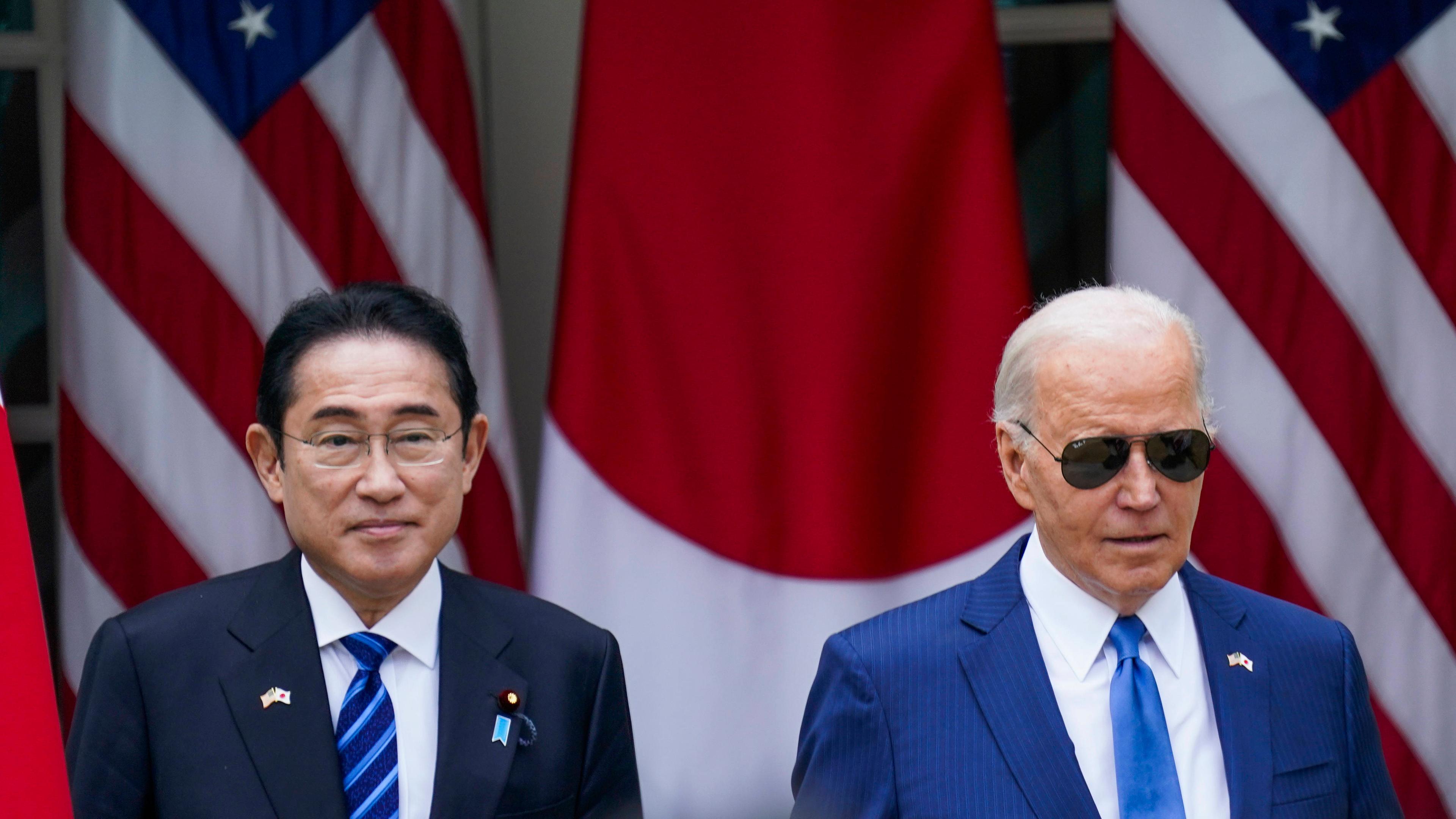 Joe Biden und Kishida Fumio am 10.04.2024 in Washington.