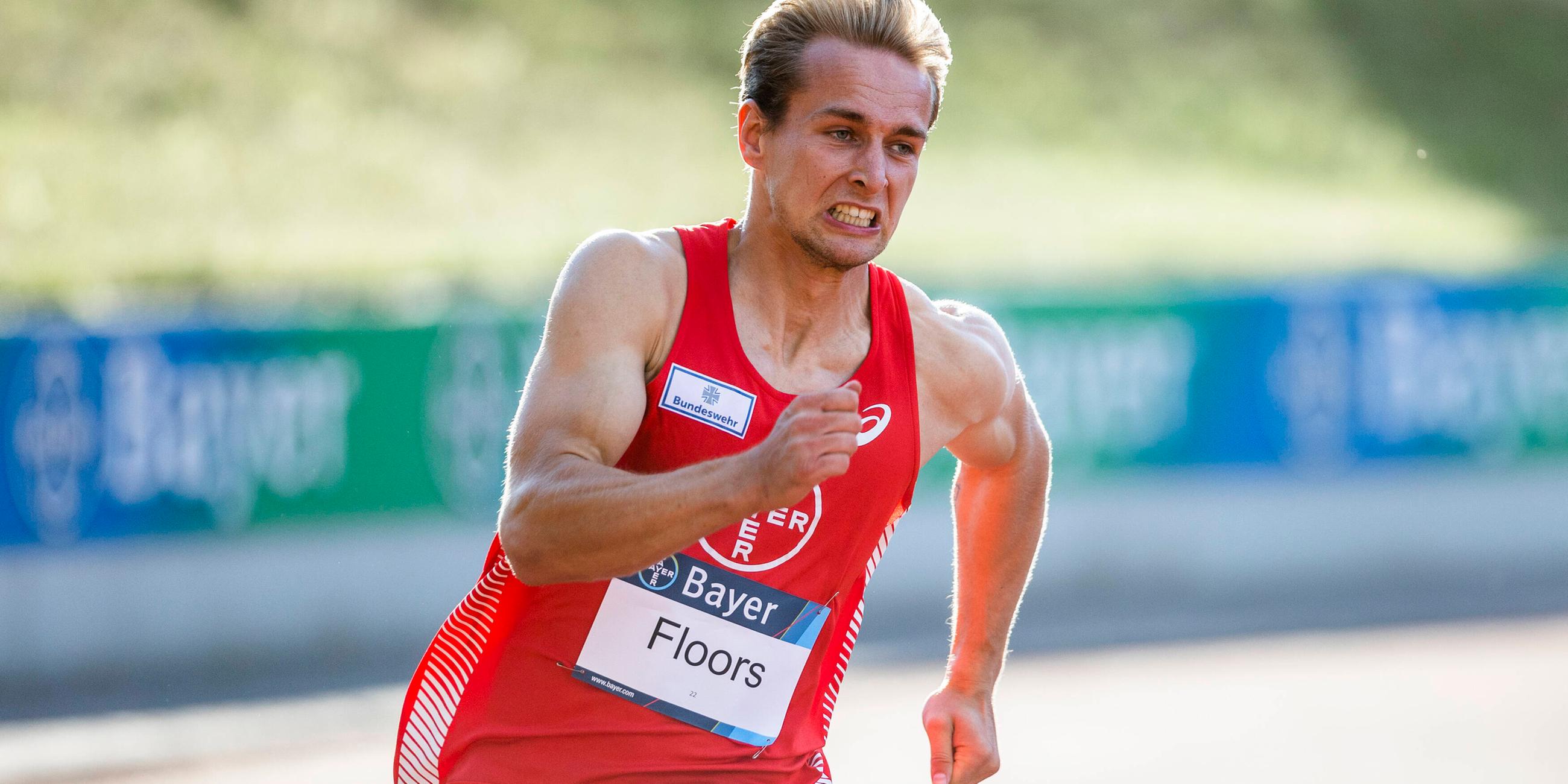 Johannes Floors beim 200-m-Lauf beim integrativen Sportfest