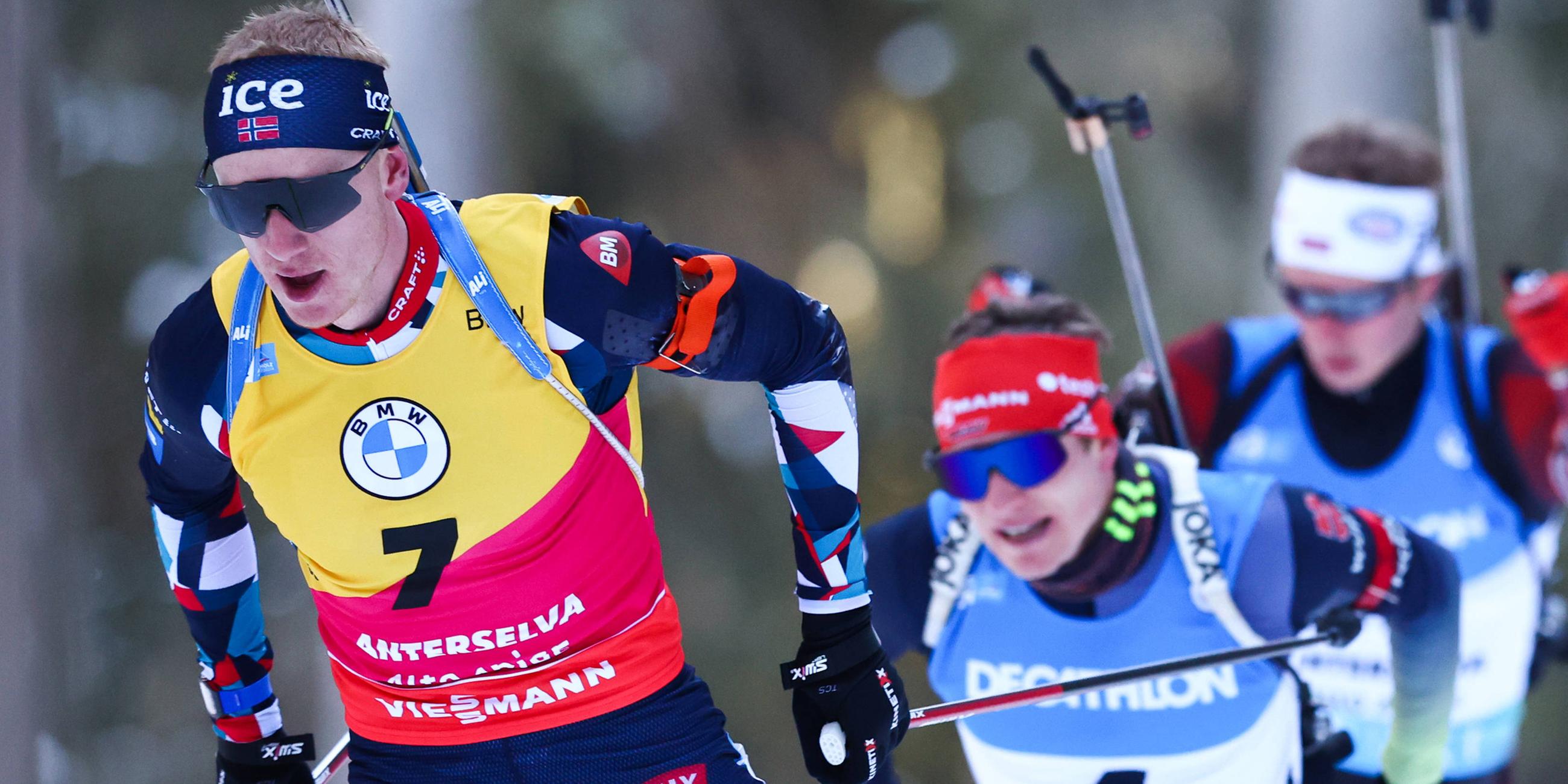 Norweger Johannes Thignes Boe beim Weltcup des Biathlon, 10km der Männer.