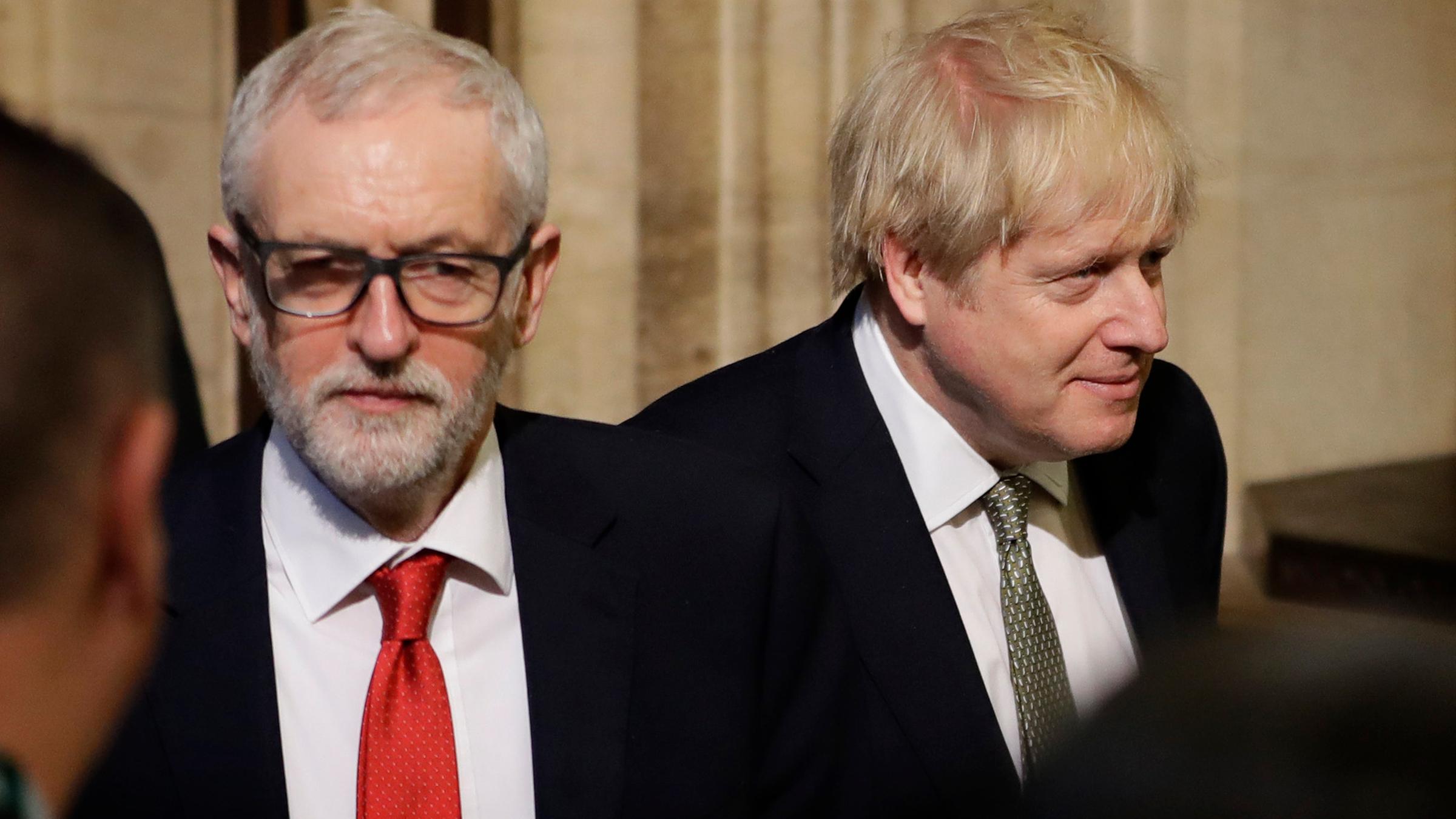 Boris Johnson und Jeremy Corbyn nach dem Queen's Speech