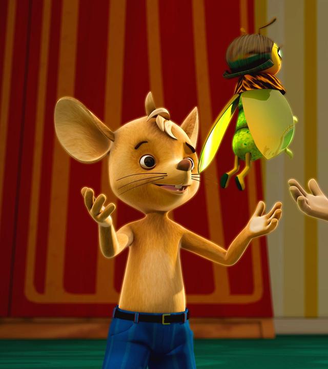 Das Glühwürmchen hilft Jo und Naya.