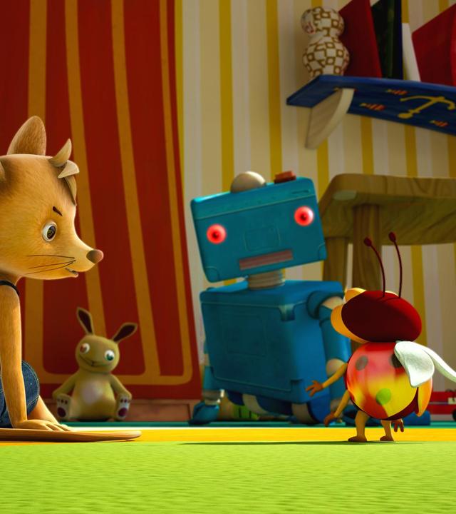 Jo, Naya und Lu spielen mit Pauls Roboter, doch irgendetwas stimmt nicht mit Robo.