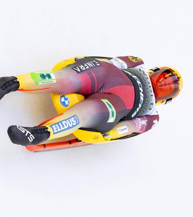 Julia Taubitz (Deutschland) ist in Aktion. 