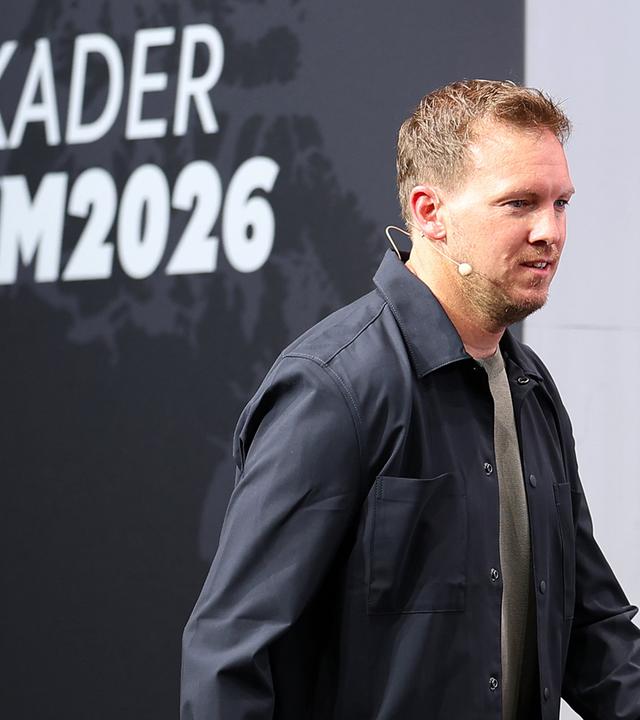 Bundestrainer Julian Nagelsmann bei der WM-Kaderbekanntgabe am 21.05.2026.