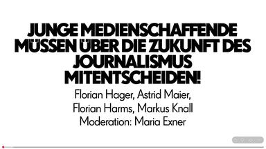 Der Schriftzug zur re:publica26-Session "Junge Medienschaffende ..."