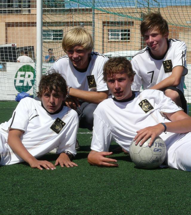 Die Jungs beim Fußball-Camp.