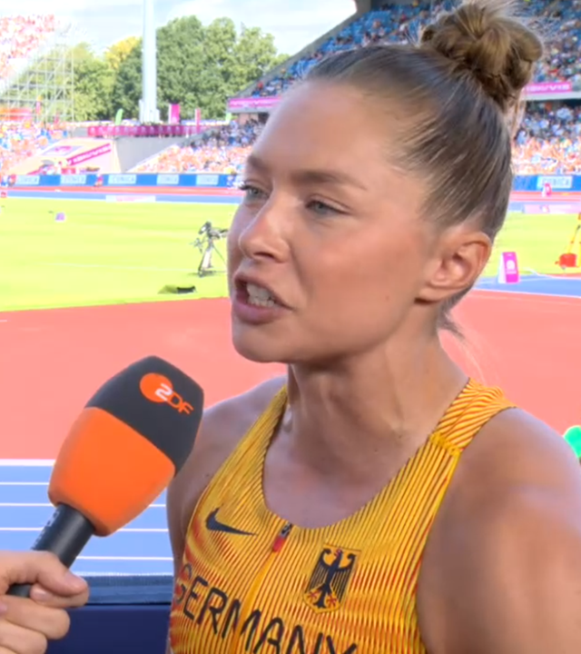 Die deutschen Leichtathletinnen Sophia Junk und Gina Lückenkemper im ZDF-Interview bei der Leichtathletik-EM 2026 in Birmingham