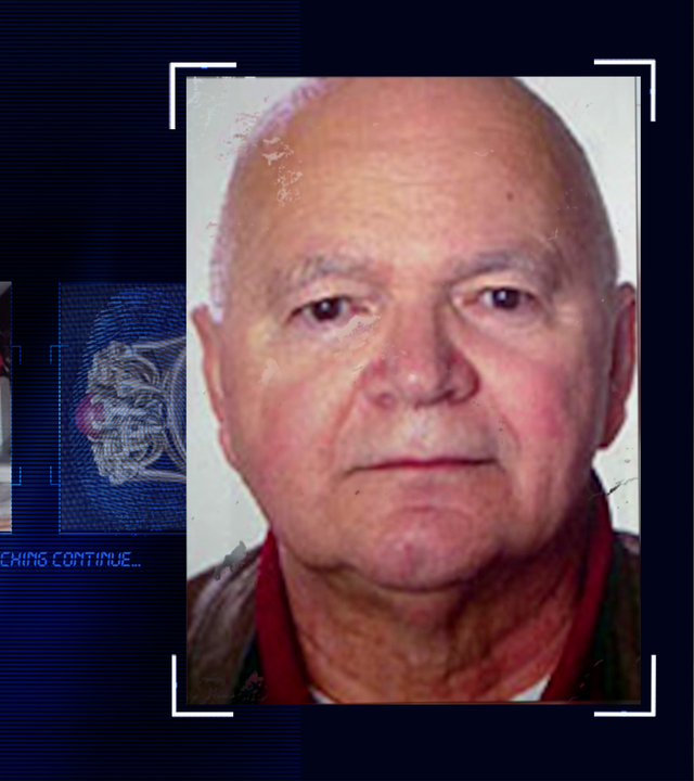 Der vermisste Juwelier Friedrich Heisler, etwa Mitte 50. Links daneben: Lichtschematische Darstellung eines Fingerabdrucks.