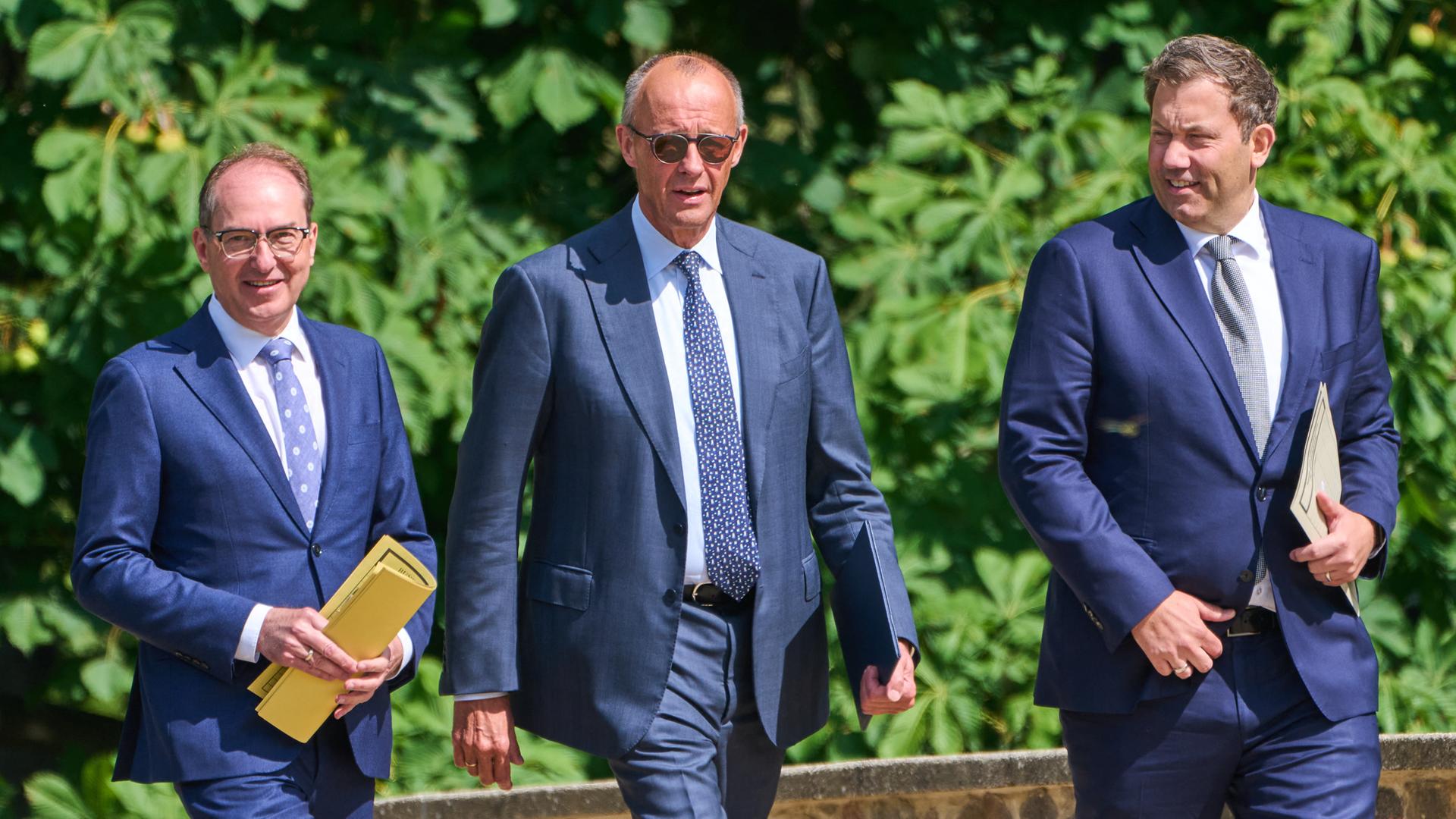 Alexander Dobrindt, Friedrich Merz und  Lars Klingbeil