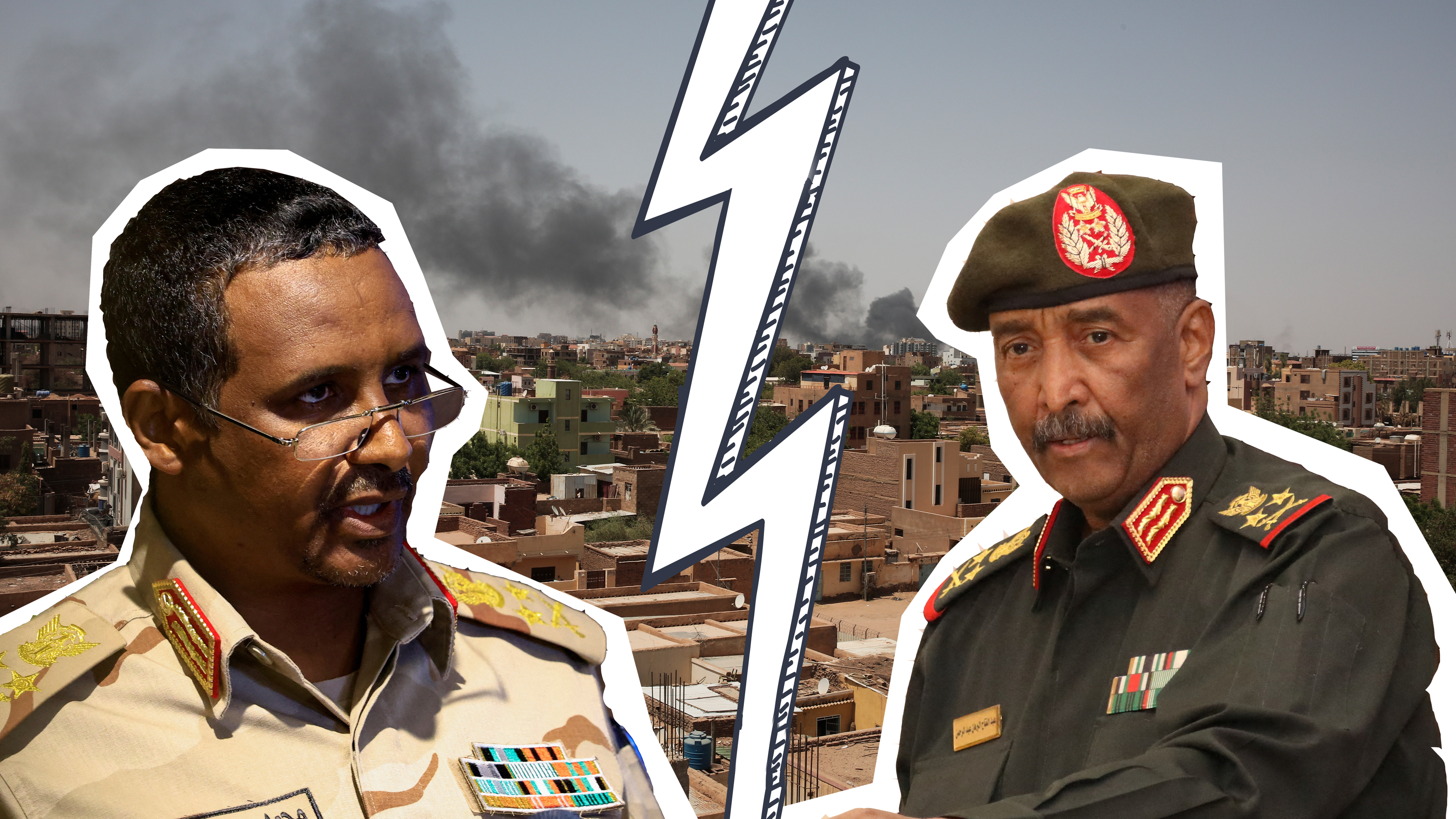 Mohammed Hamdan Daglo und Abdelfatah Burhan kämpfen im Sudan um die Macht