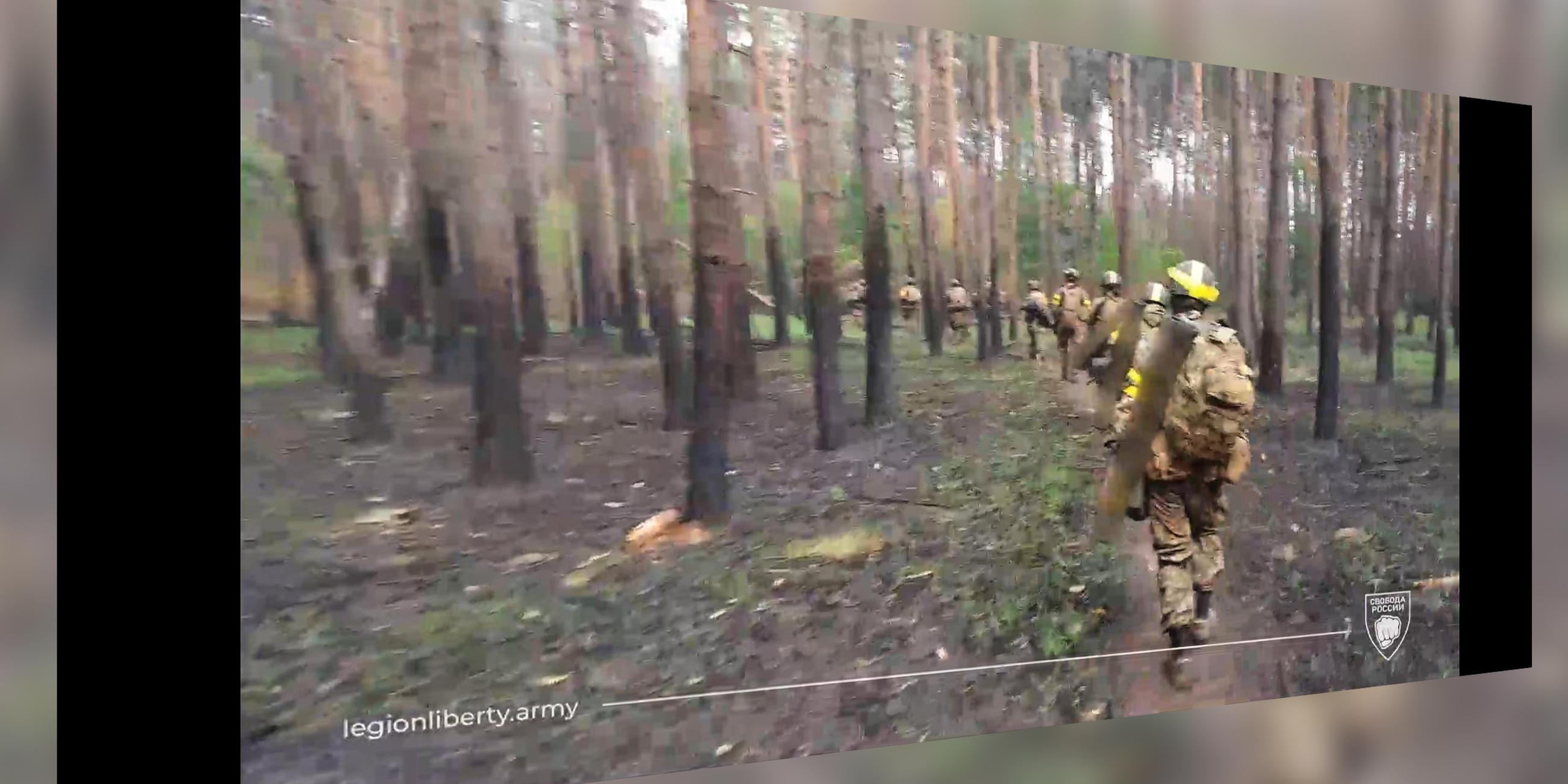 Screenshot aus Video:  Kämpfer der Legion "Freiheit Russlands" in einem Image-Video
