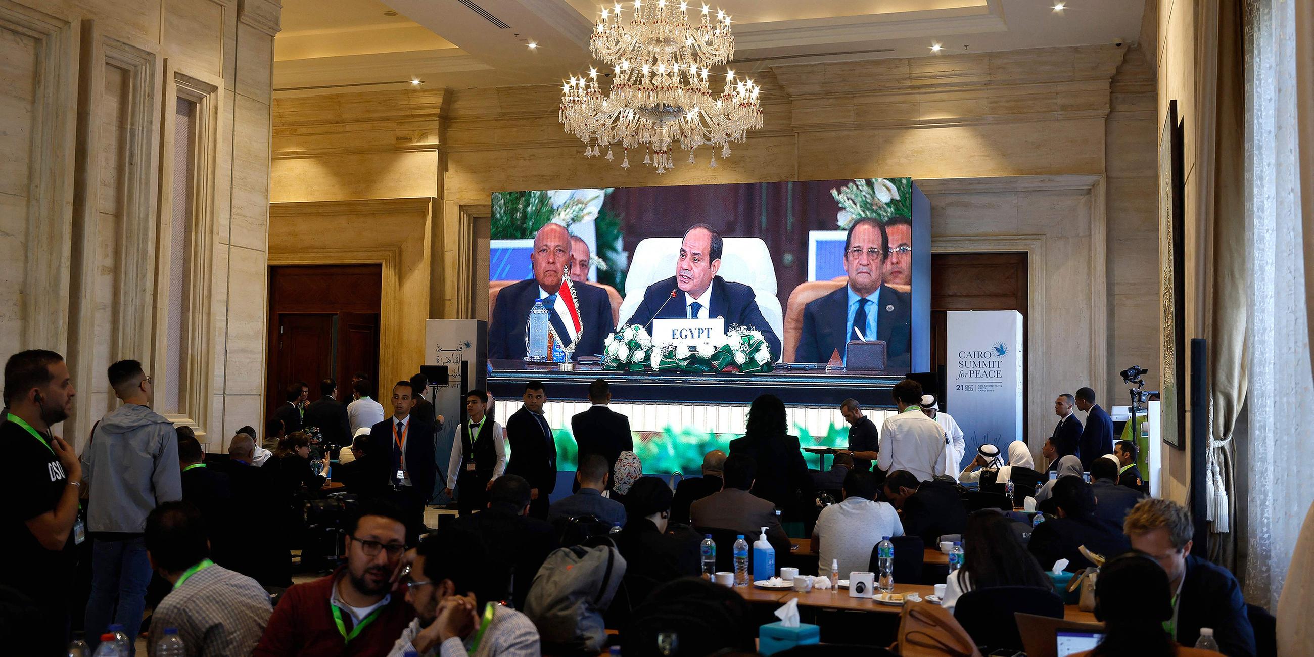 Ägyptens Präsident Abdel-Fattah al-Sisi beim International Peace Summit