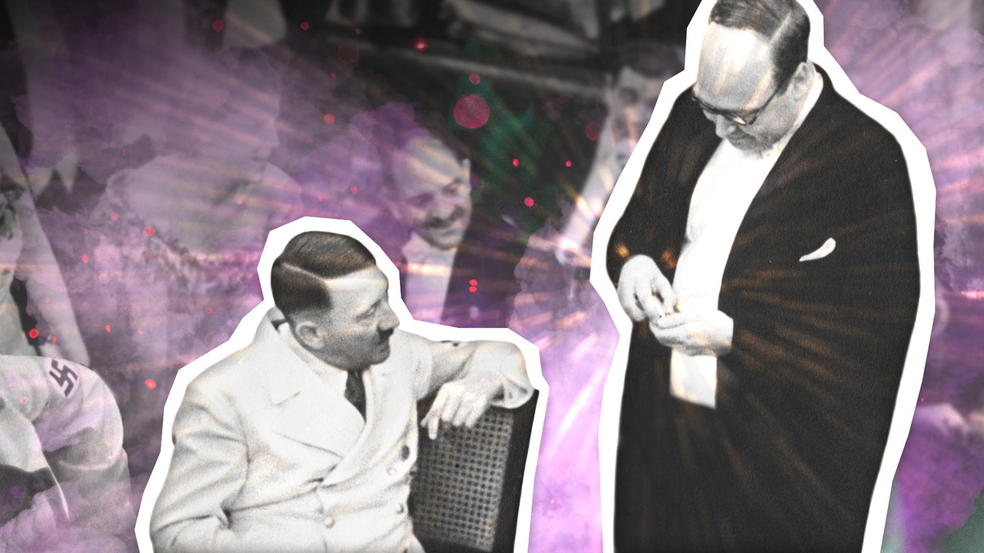 Helmut Schreiber als Zauberer Kalanag mit Adolf Hitler