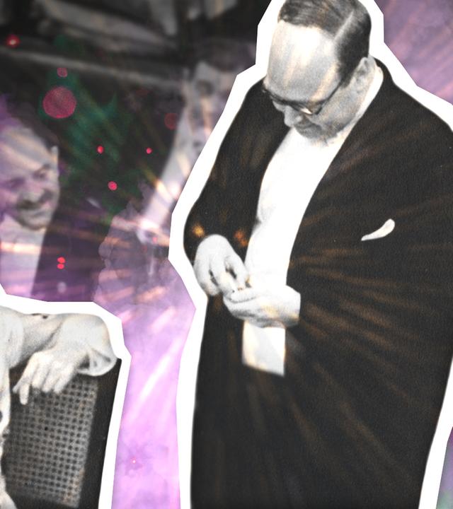 Helmut Schreiber als Zauberer Kalanag mit Adolf Hitler