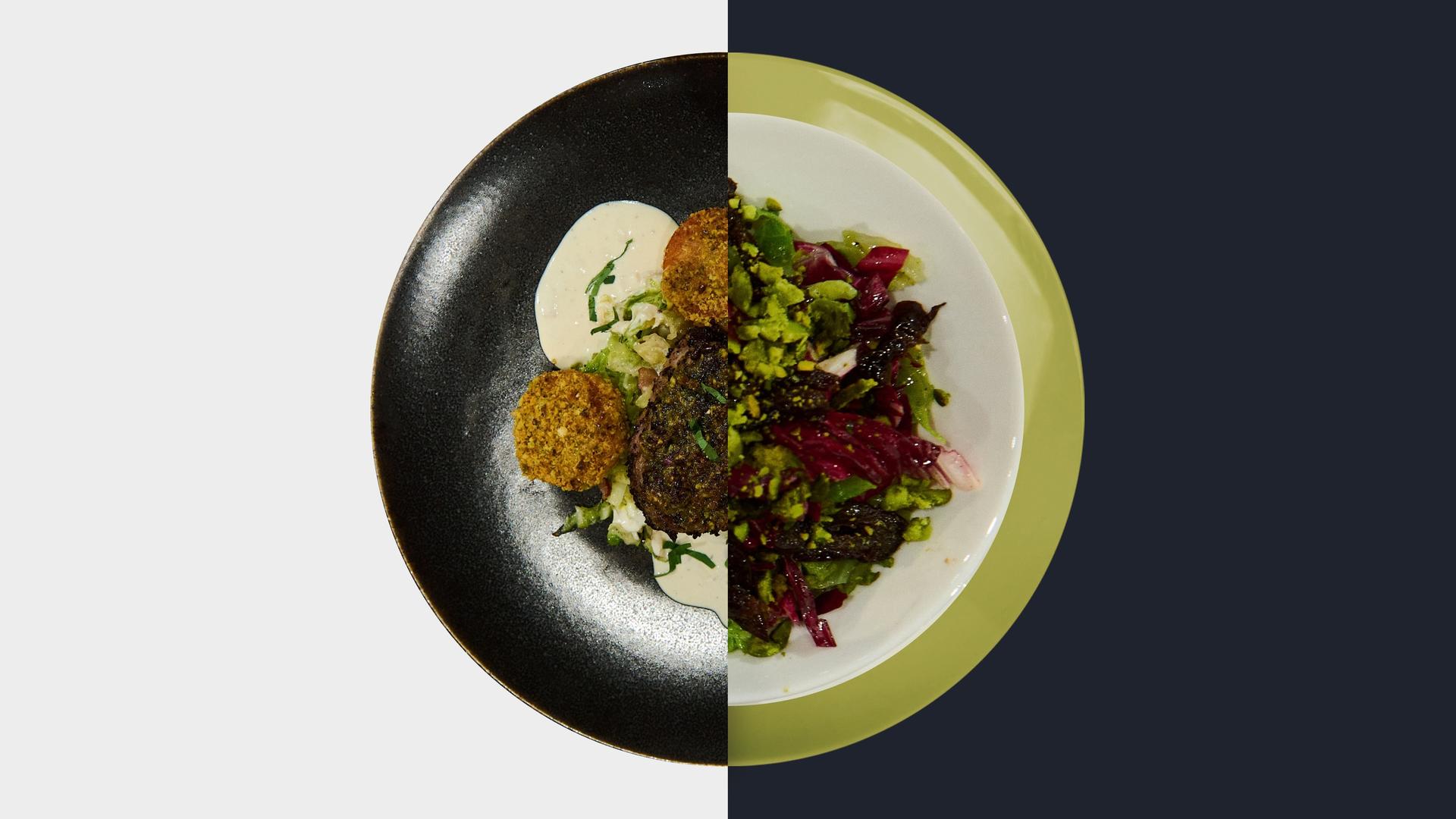 Kalbsmedaillon vs. Radicchio-Wirsing-Salat