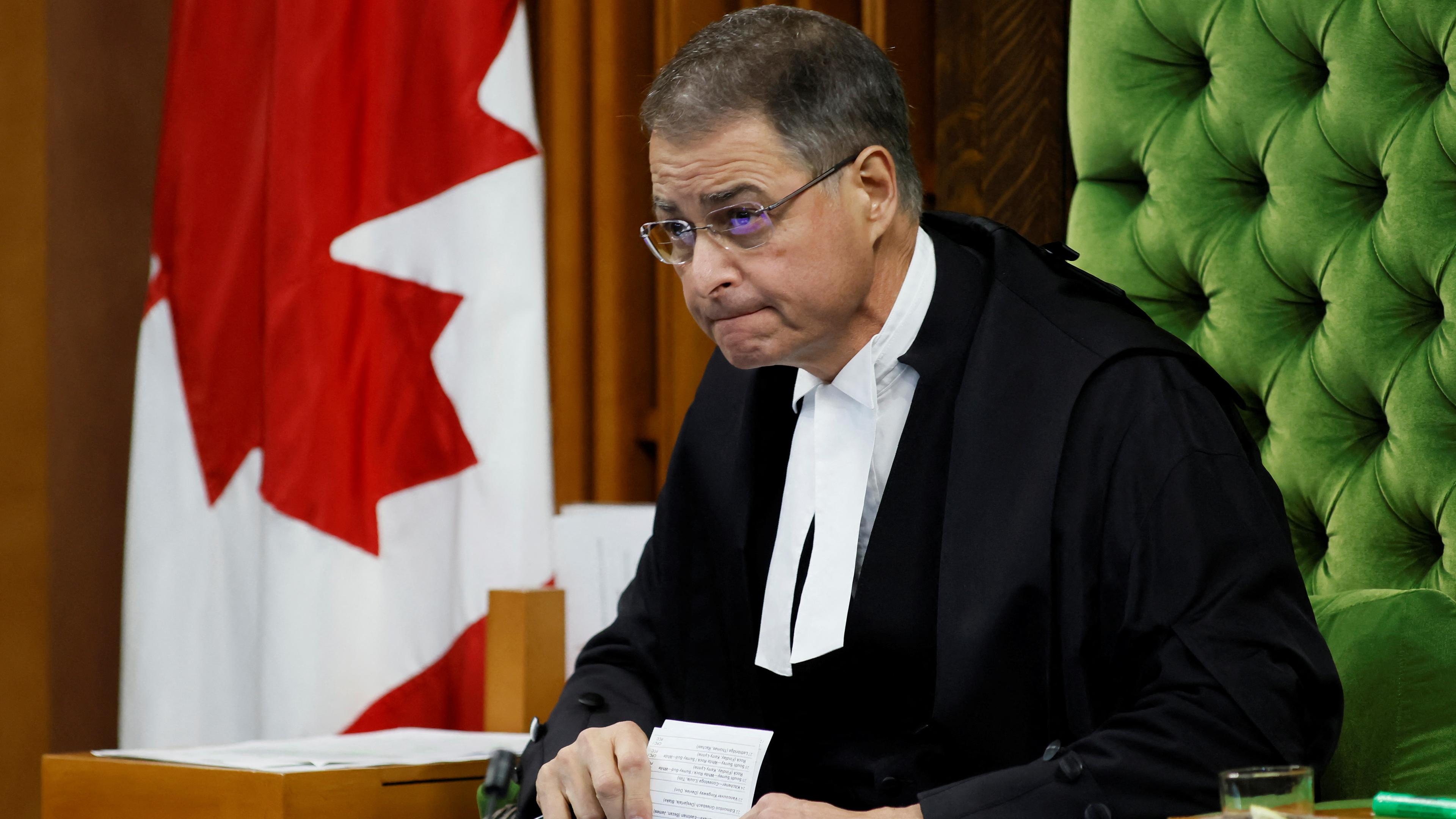Der Sprecher des Unterhauses Anthony Rota während der Fragestunde auf dem Parliament Hill in Ottawa, Ontario, Kanada.