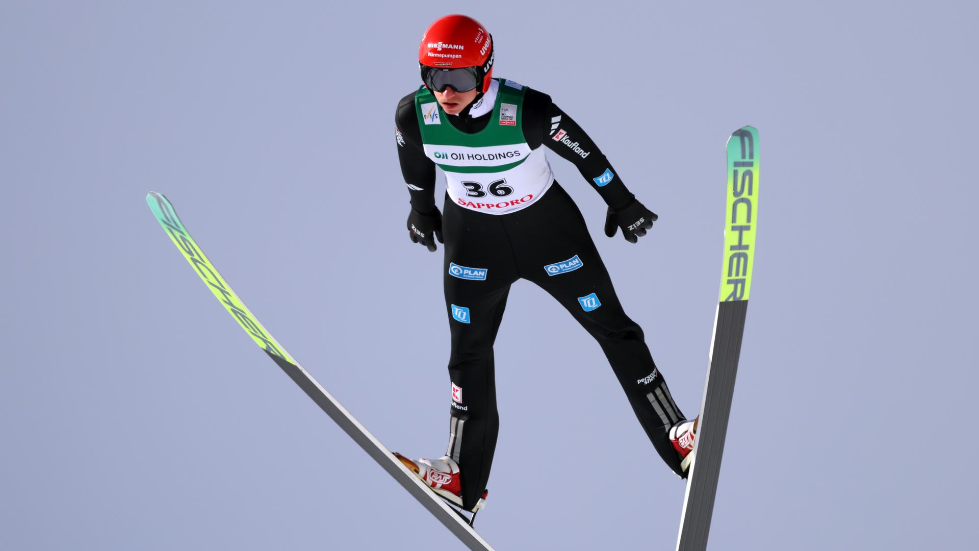 Karl Geiger beim FIS Ski Jumping World Cup in Sapporo am 18.01.2026 in Sapporo.