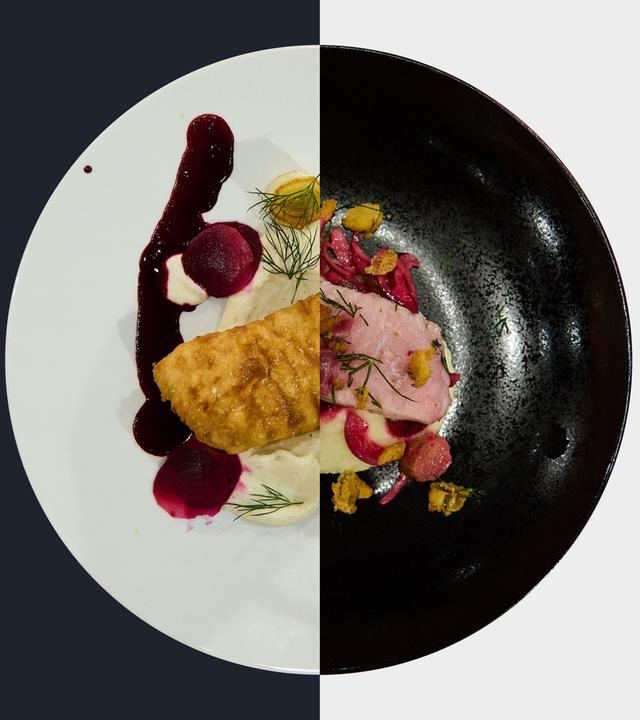 Karpfen im Bierteig vs. Selleriepüree