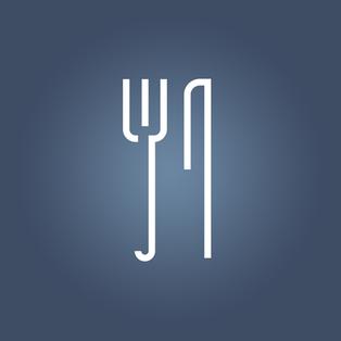 Icon Typical Kantinenversorgung: Zwei stilisierte Personen am Tisch sitzend
