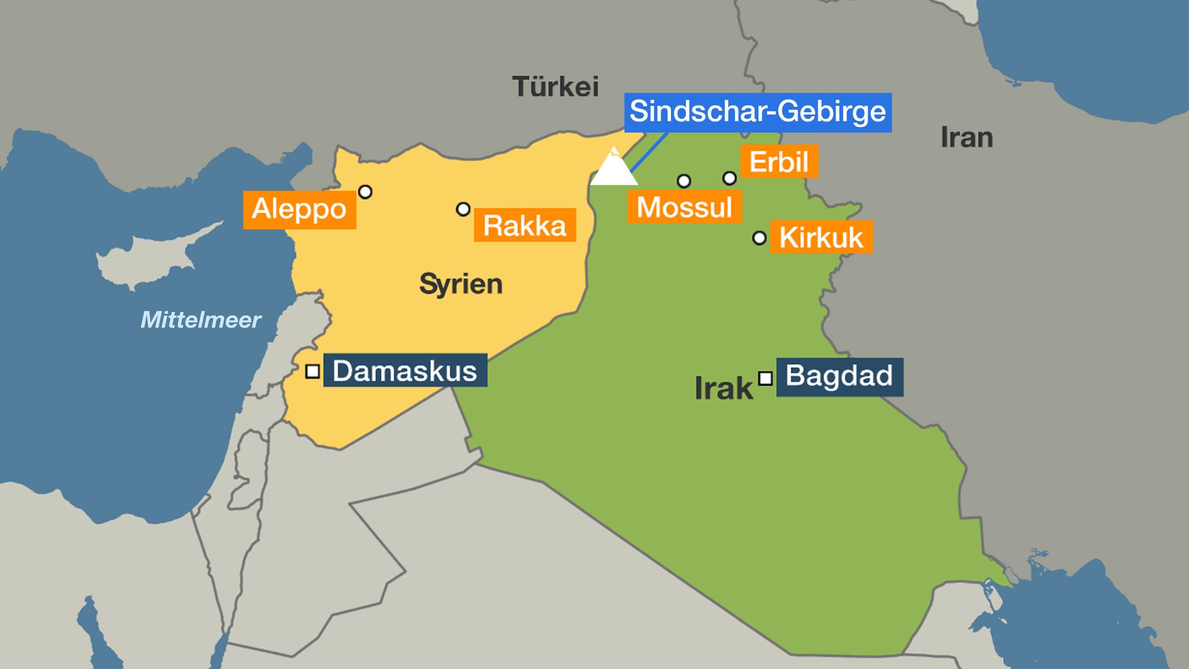Karte: Syrien - Irak