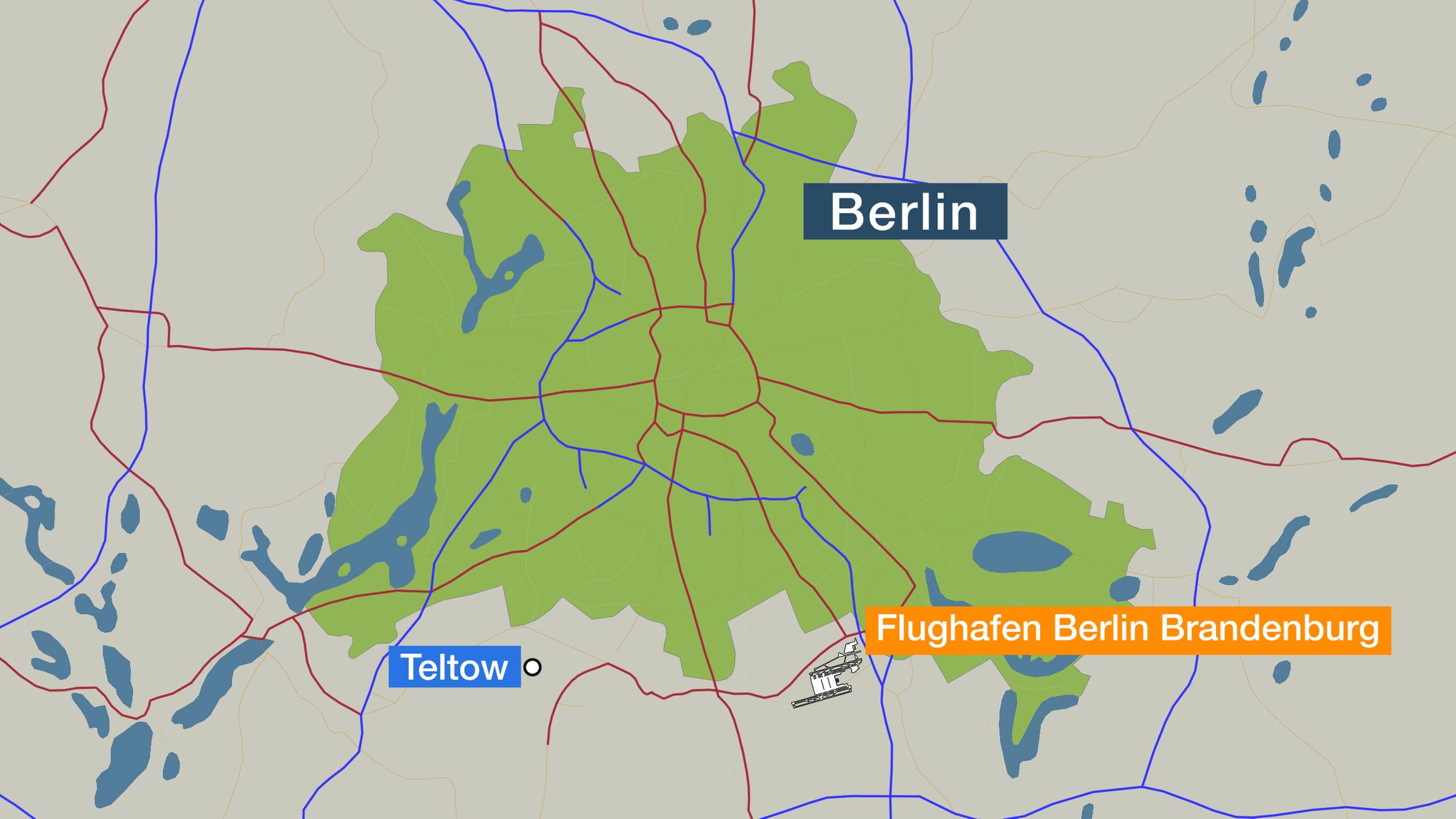 Karte: Flughafen Berlin Brandenburg „Willy Brandt“