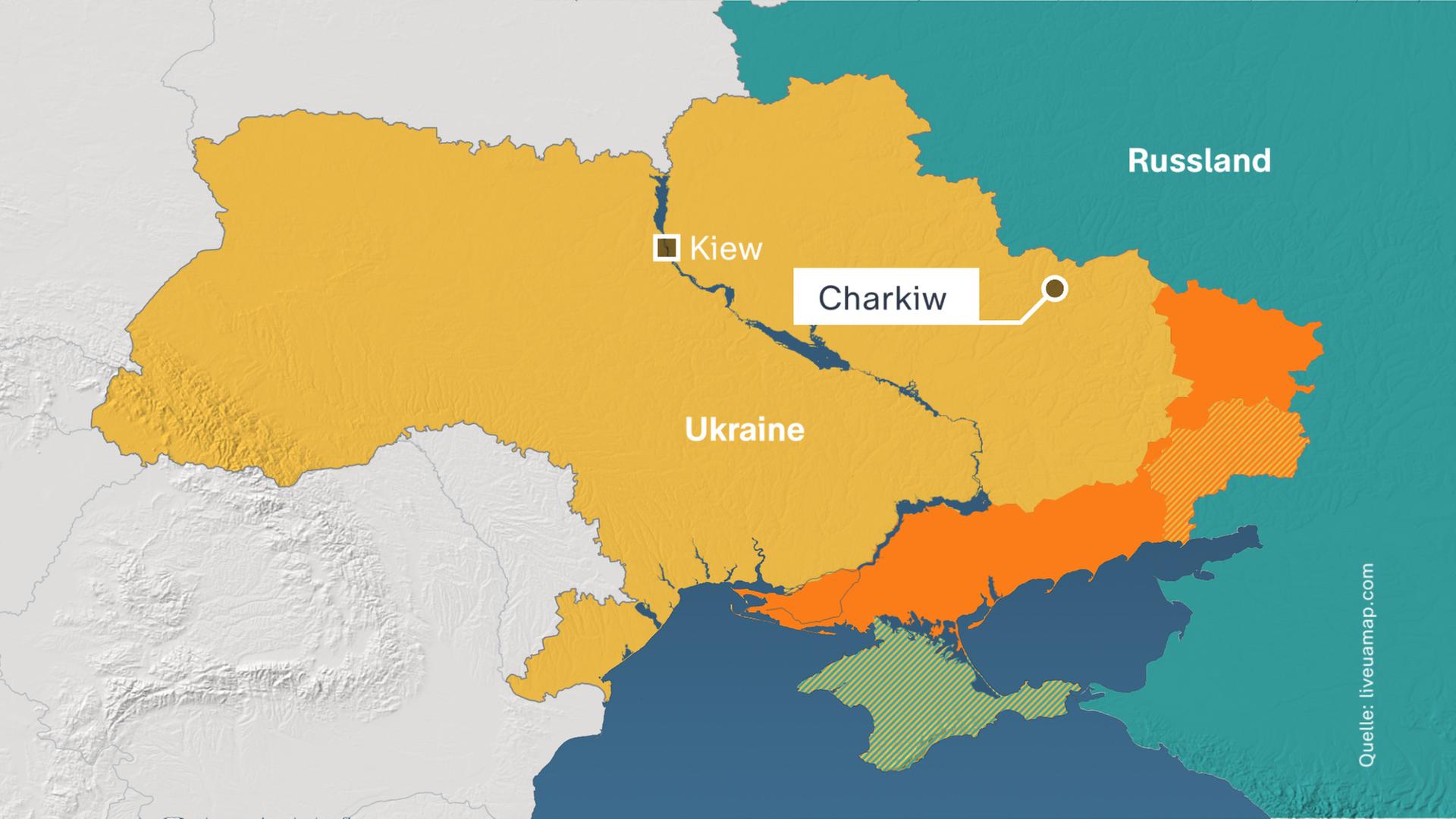 Karte von Charkiw, Ukraine