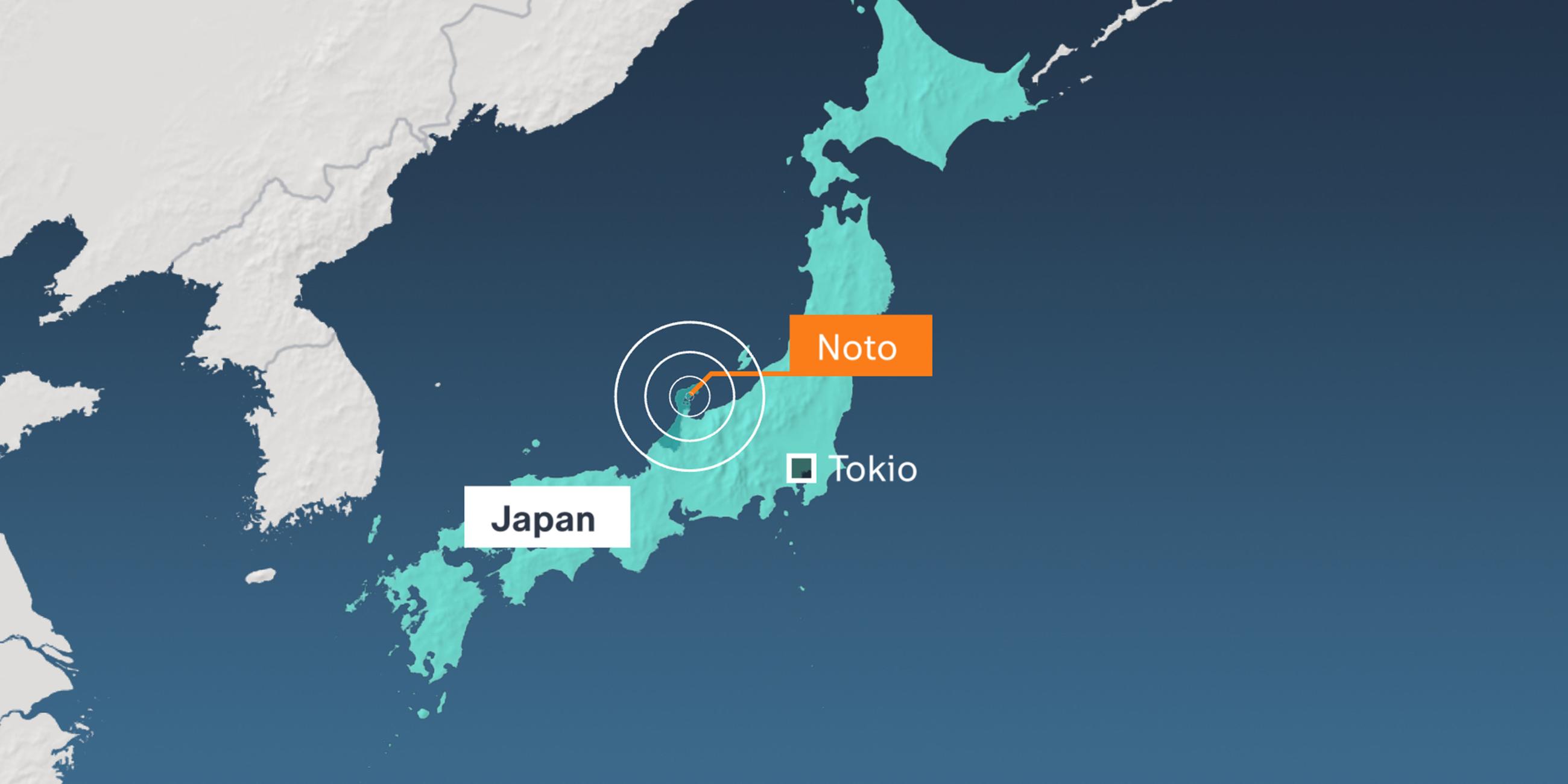 Karte: Epizentrum Erdbeben Japan