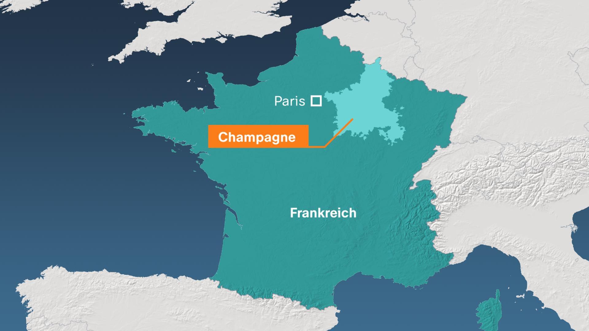 Karte: Frankreich, Champagne