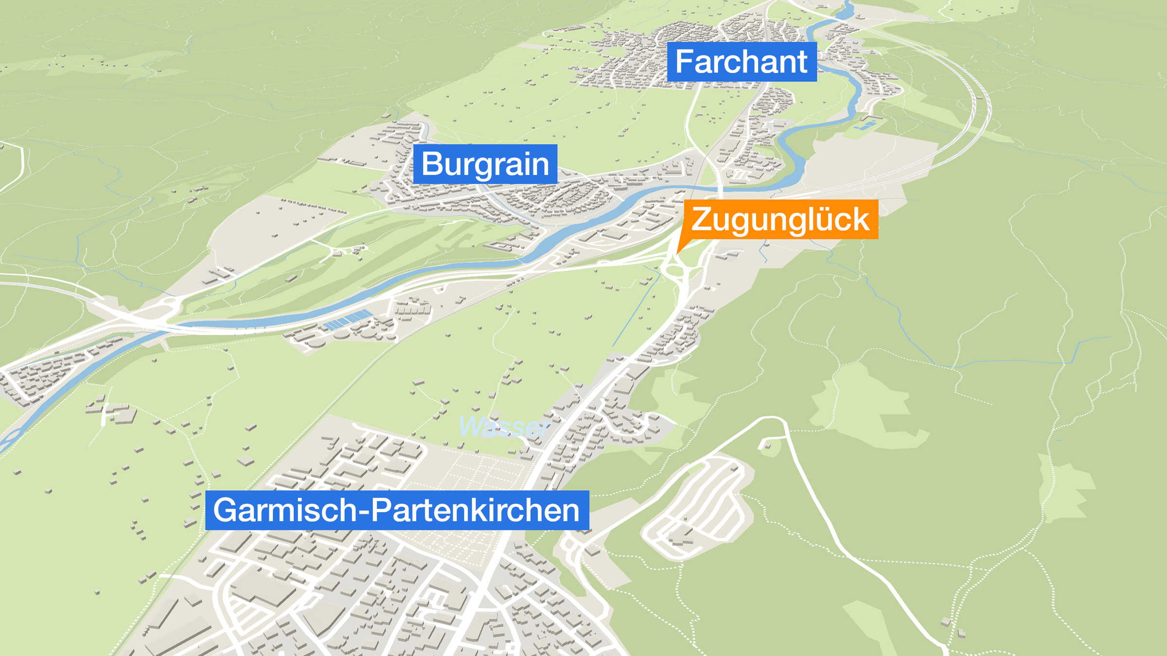 Karte: Garmisch-Partenkirchen, Zugunglück