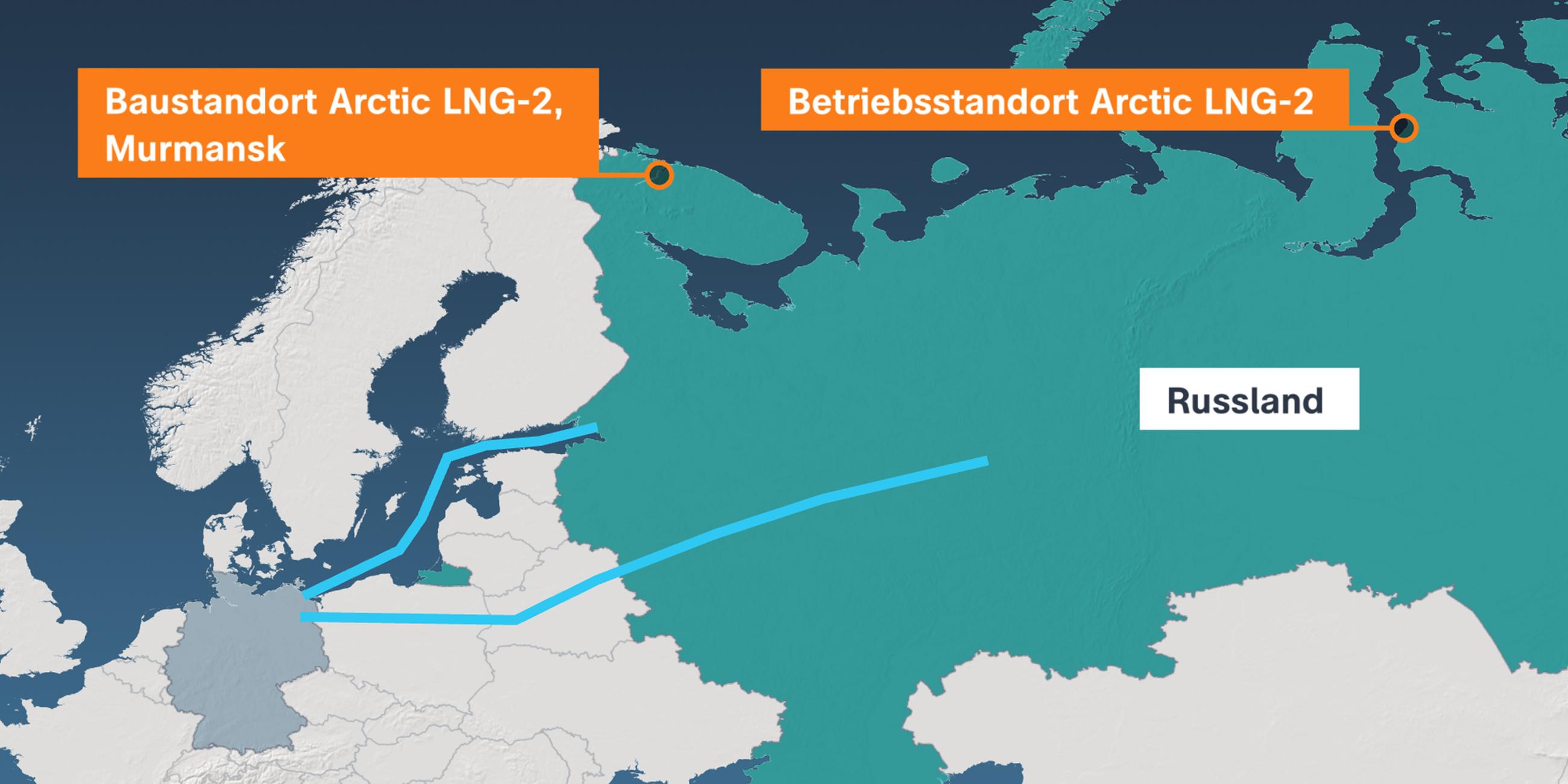 Karte: Gaspipelines Russland