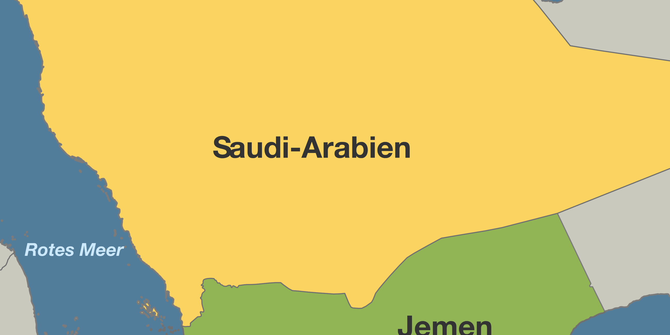 Karte: Jemen - Saudi-Arabien