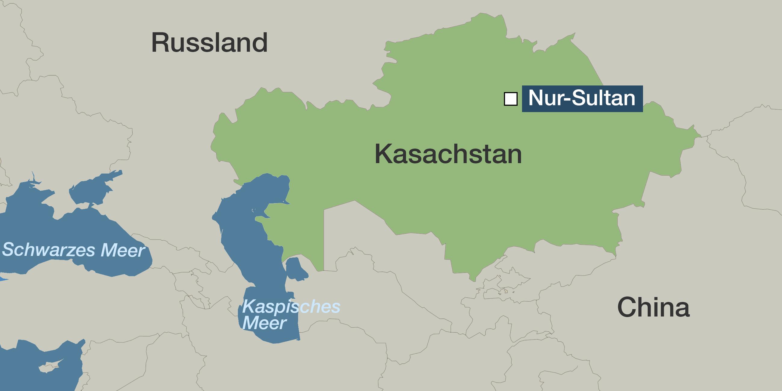 Karte: Kasachstan - Hauptstadt Nur-Sultan