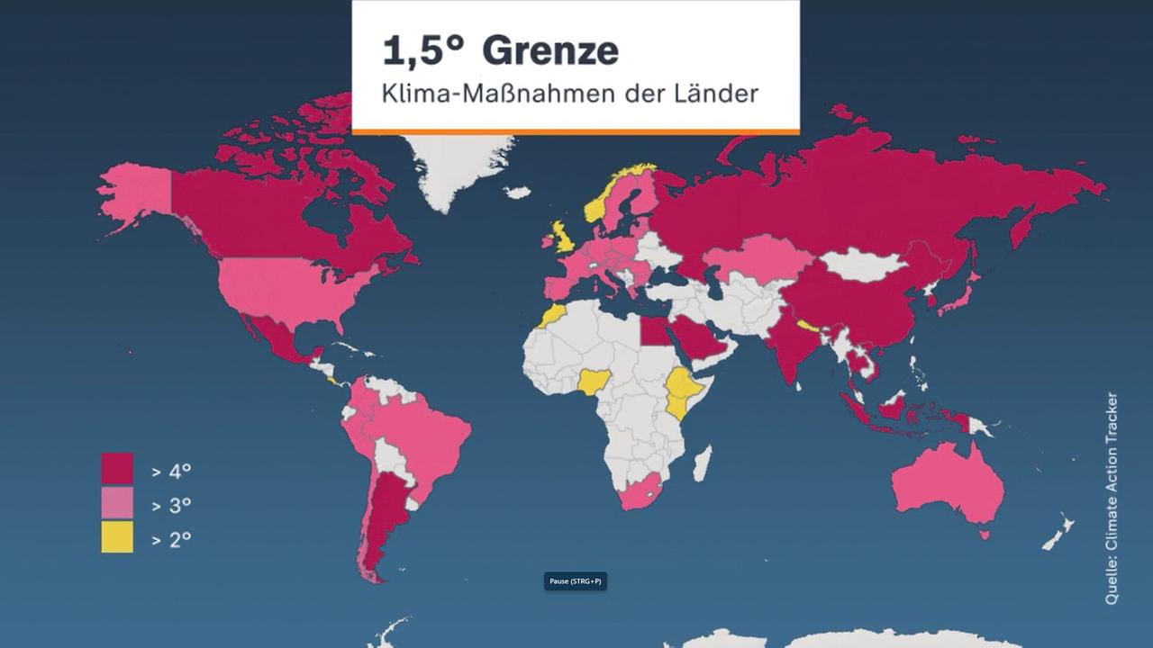 Karte: 1,5 Grad - Klimamaßnahmen der Länder