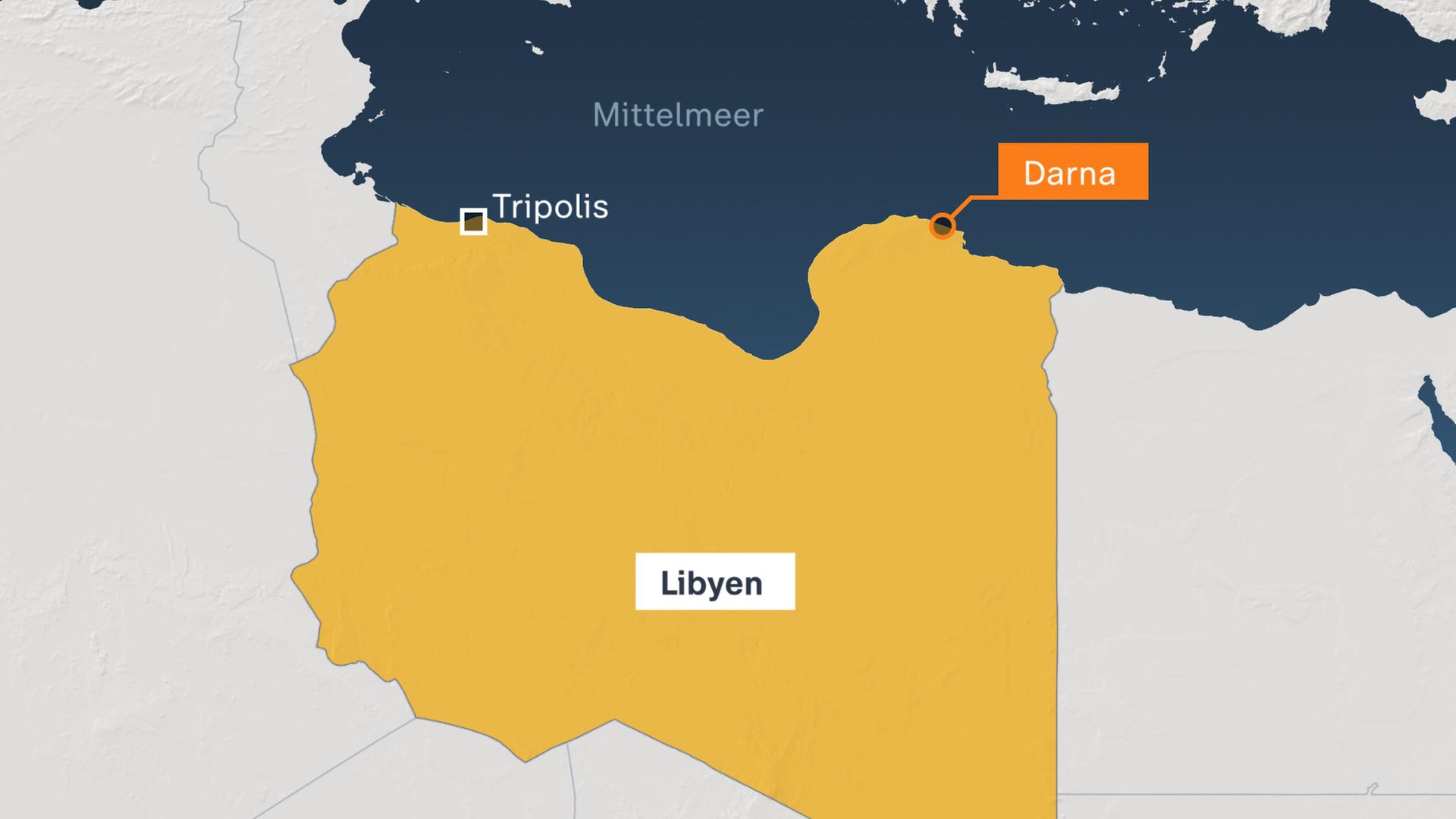 Karte: Libyen - Darna, erstellt am 12.09.2023