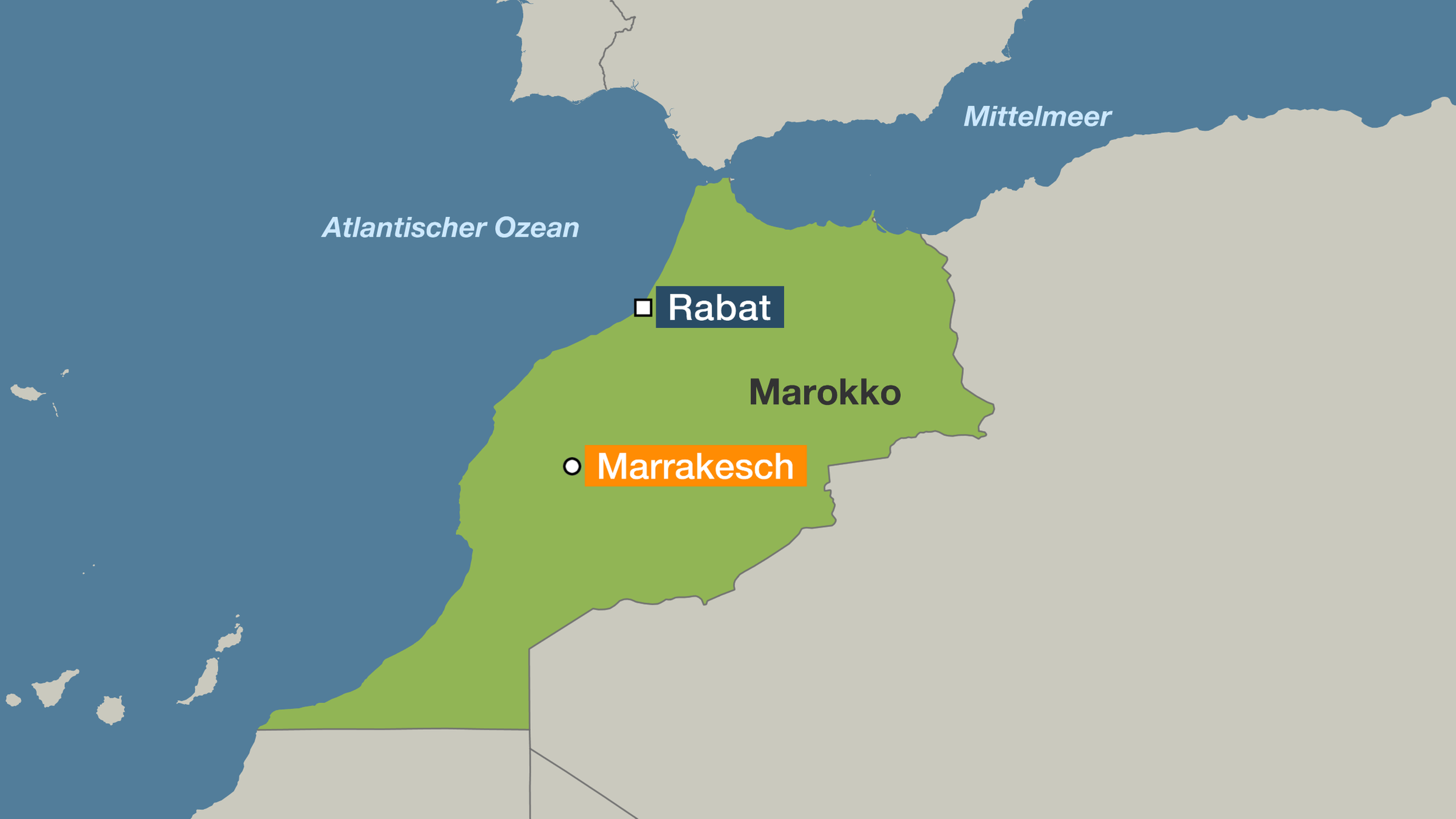 Karte: Marokko - Marrakesch - Rabat