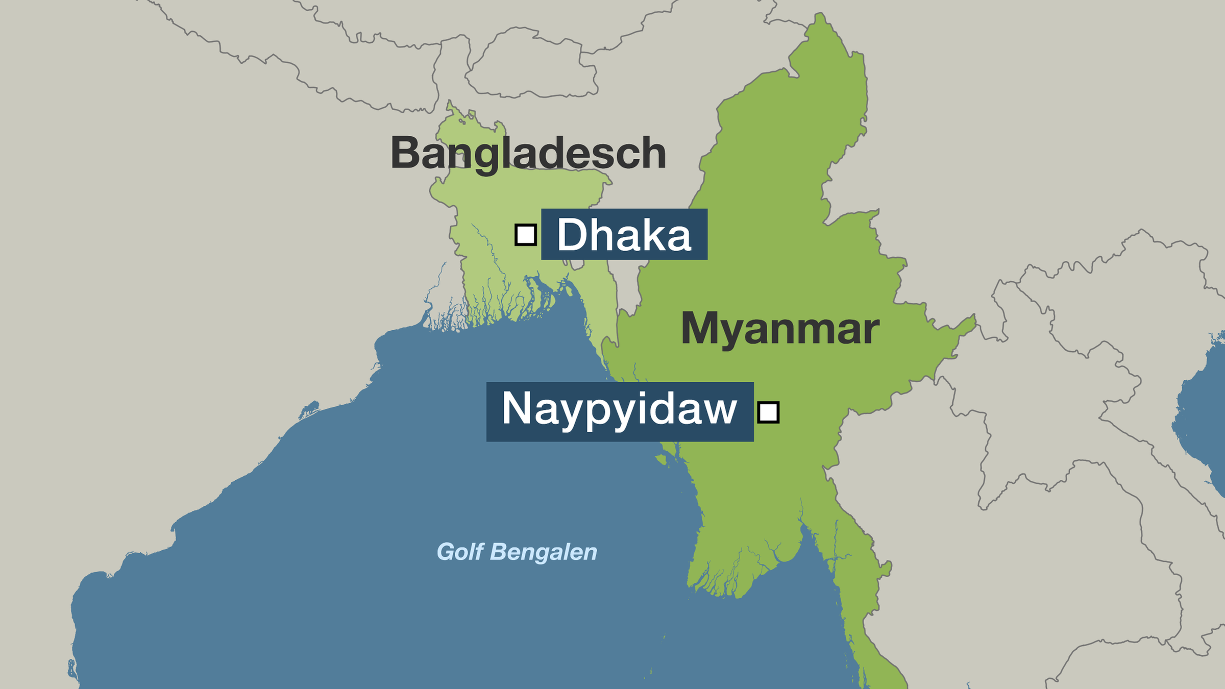 Karte: Myanmar - Bangladesch