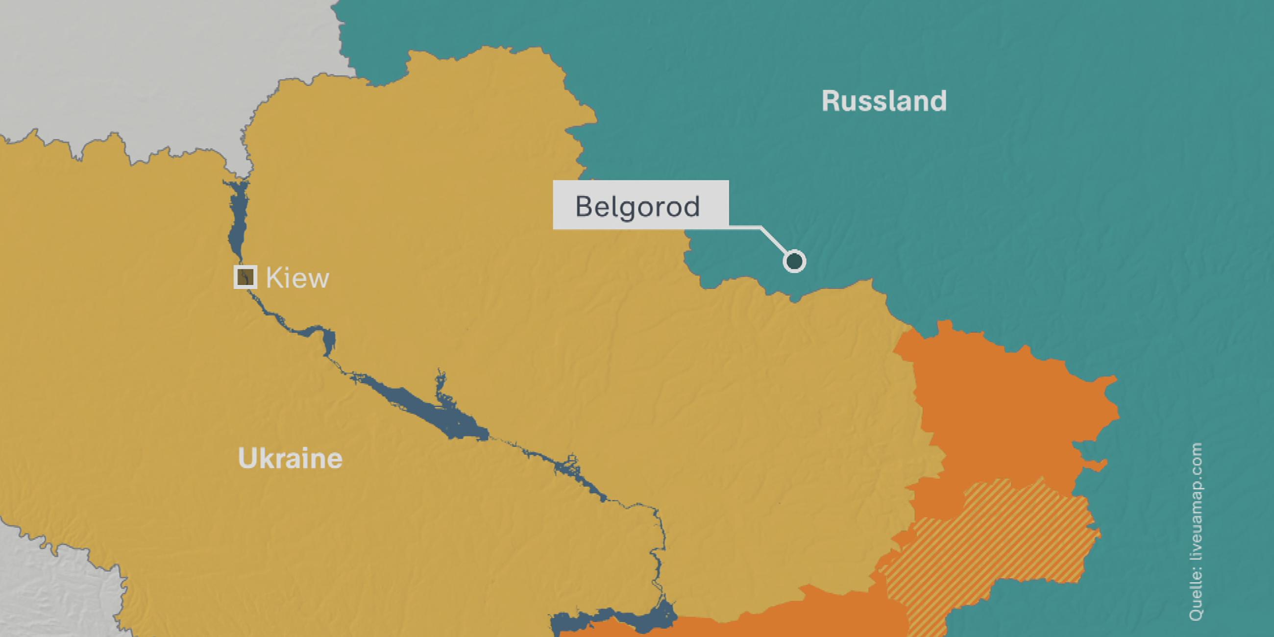 Karte: Russland, Ukraine, Belgorod