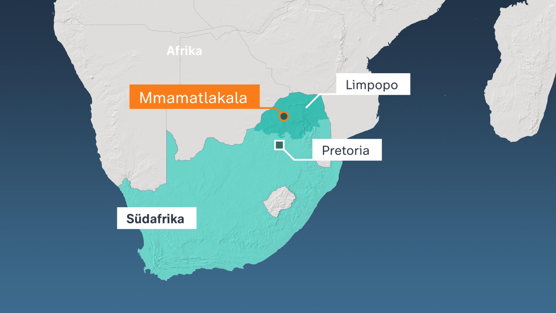 Karte Südafrika mit Mmamatlakala