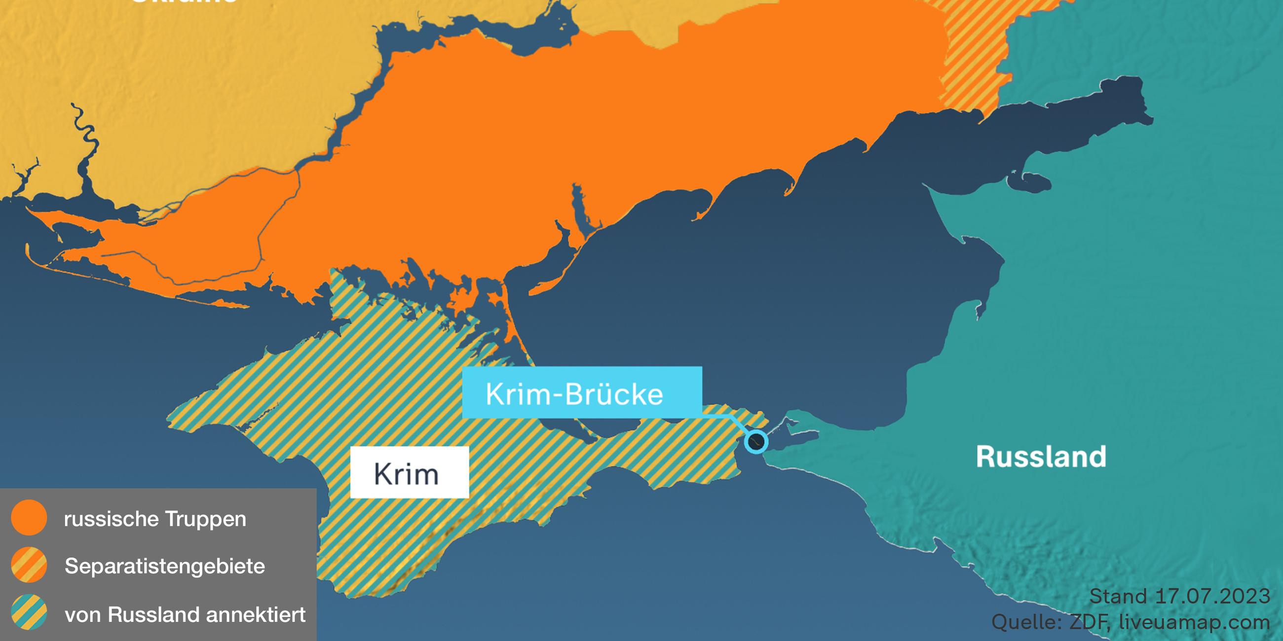 Karte: Krim-Brücke (17.07.2023)