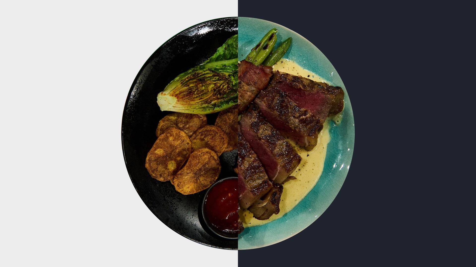 Kartoffelchips vs. Rumpsteak