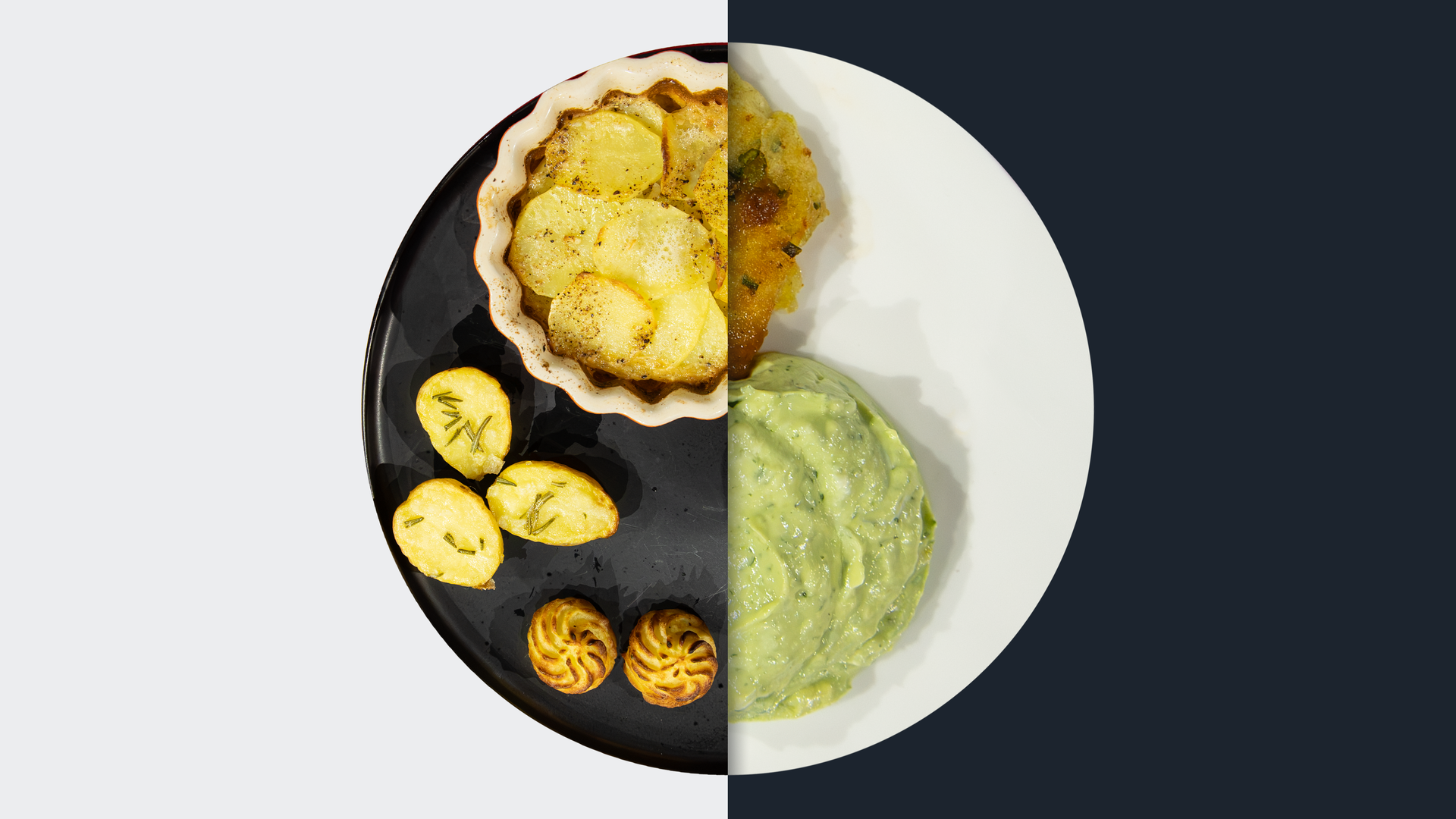 Kartoffelgratin vs. Avocado-Limetten-Creme 