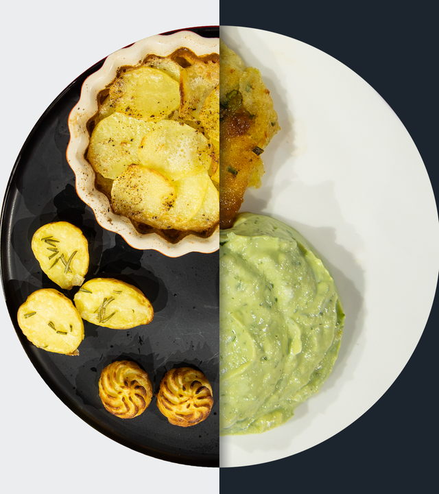 Kartoffelgratin vs. Avocado-Limetten-Creme 