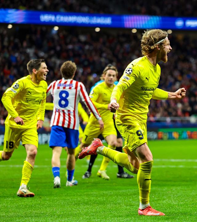 Kasper Hogh jubelt nach seinem Tor am 28.01.2026 in Madrid.