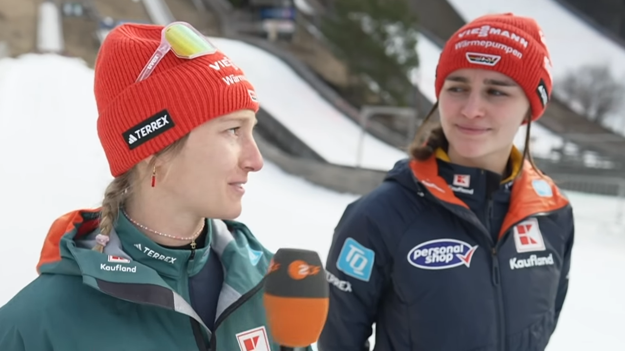 Skispringerinnen Katharina Schmid und Selina Freitag im ZDF-Interview