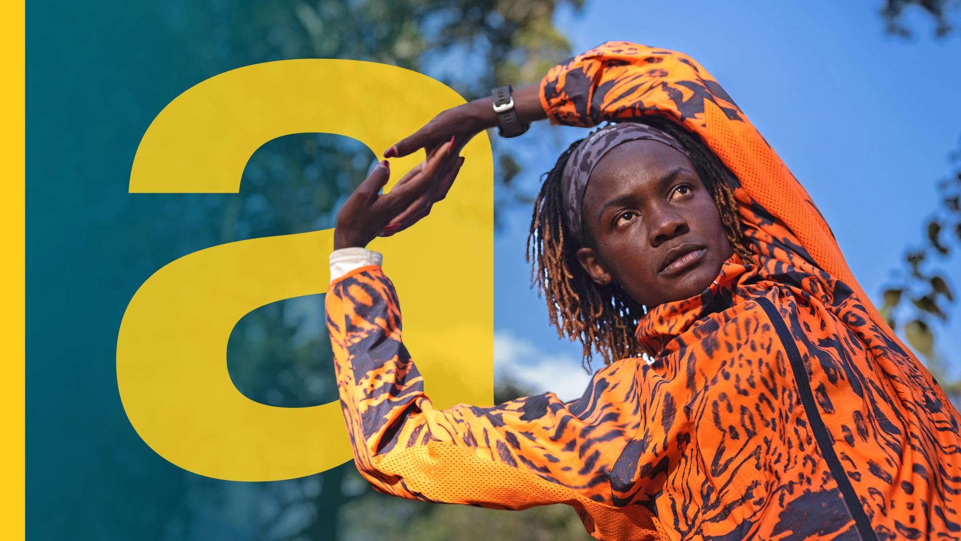 Joan Chelimo beim Stretching - 2023