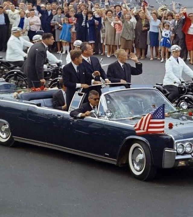 John F. Kennedy, Willy Brandt und Konrad Adenauer in Berlin