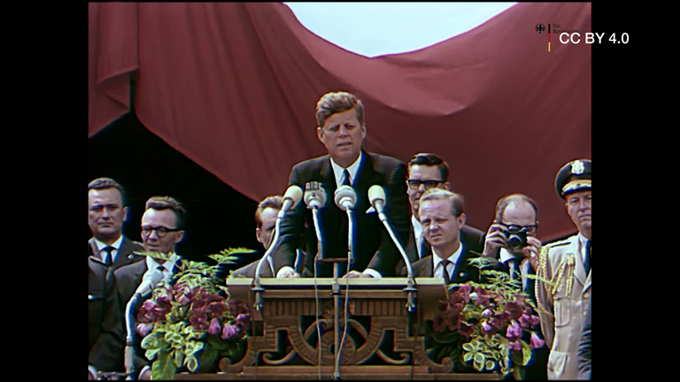 US-Präsident Kennedy bei seiner historischen Rede in Berlin 1963