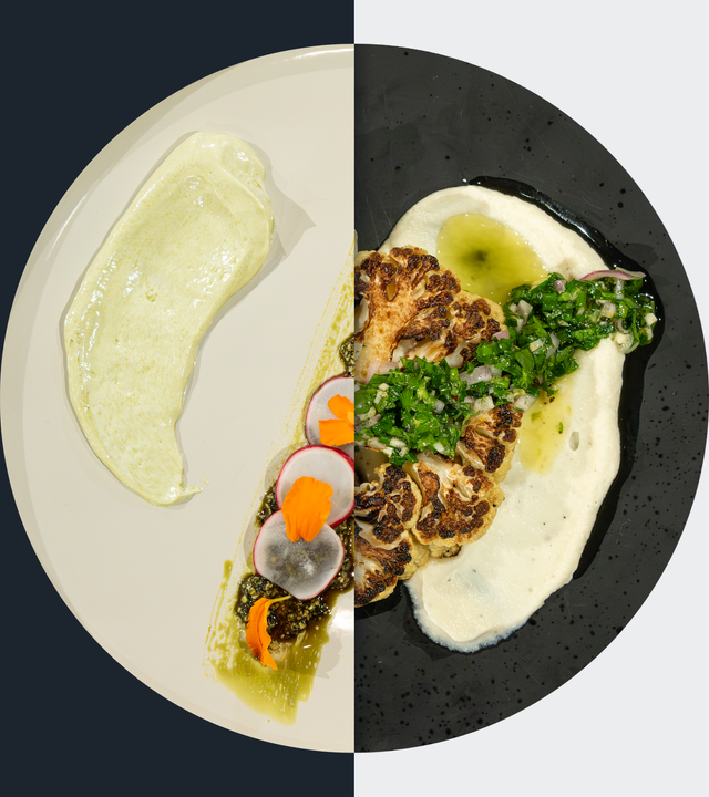 Kernöl-Creme vs. Gebratener Blumenkohl